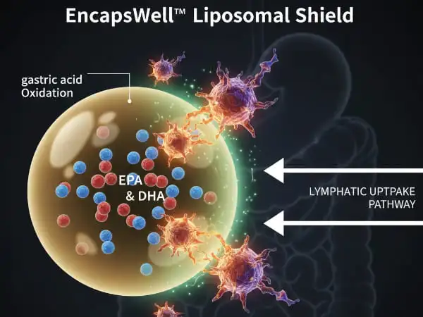 Liposomal nano-vesicles shielding EPA DHA from gastric acid and oxidation